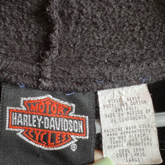 Vintage Harley-Davidson 1/4 Zip Hooded Pullover - Picture 6 of 6